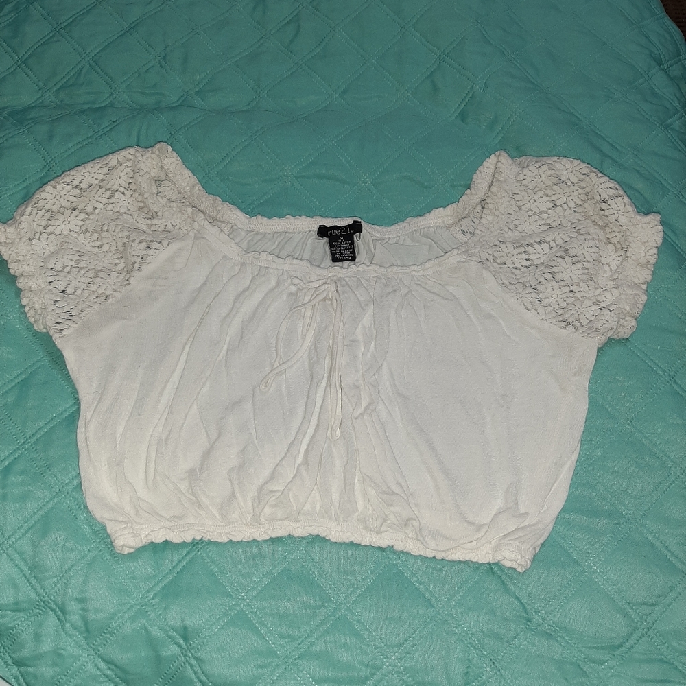 Womans white half shirt